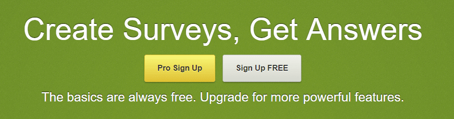صفحه اصلی SurveyMonkey.